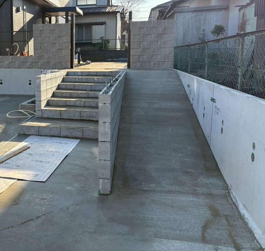 バリアフリー外構スロープと階段　習志野市 船橋市 八千代市